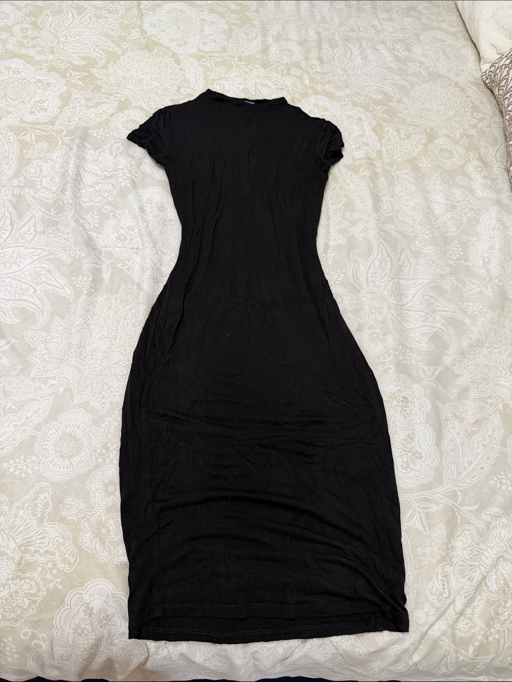 Women's Black Short-Sleeve Bodycon Dress